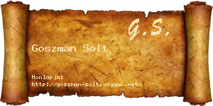 Goszman Solt névjegykártya